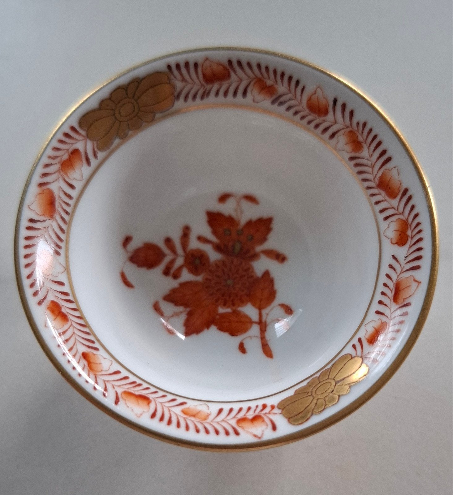 Herend Hungary miniatuur, schaaltje op voet, Apponyi orange, Ophalen of Verzenden