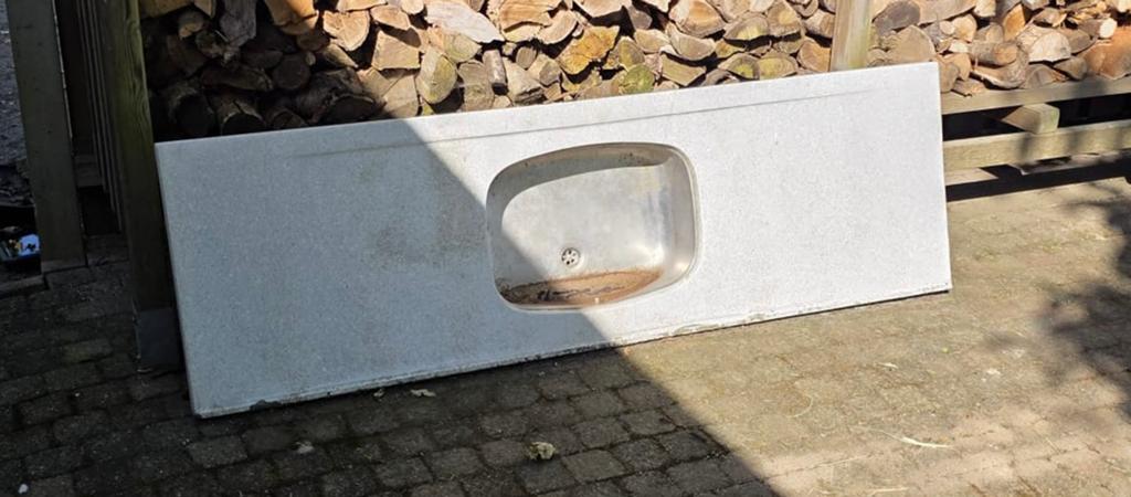 Granieten keukenblad, Ophalen, Gebruikt, 150 tot 200 cm, Minder dan 100 cm