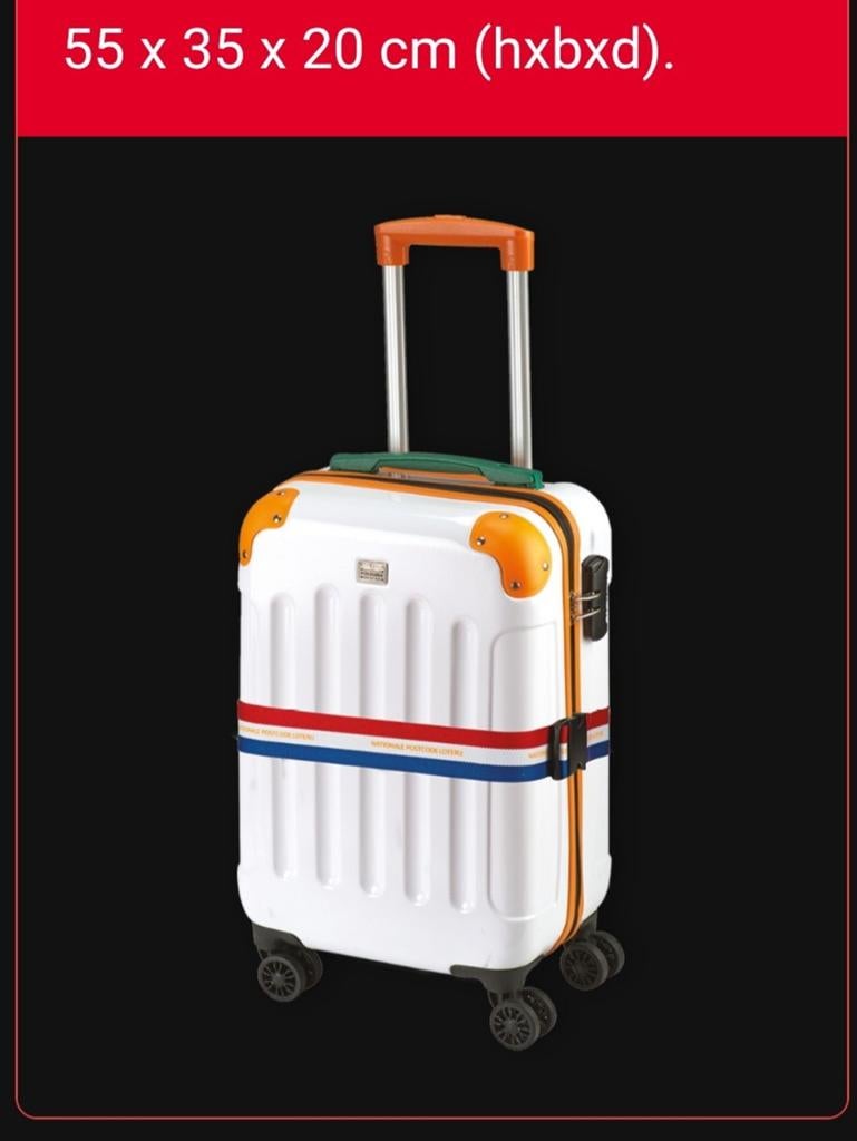 Postcodeloterij koffer nieuw in doos, 50 tot 60 cm, Hard kunststof, Nieuw, Minder dan 35 cm