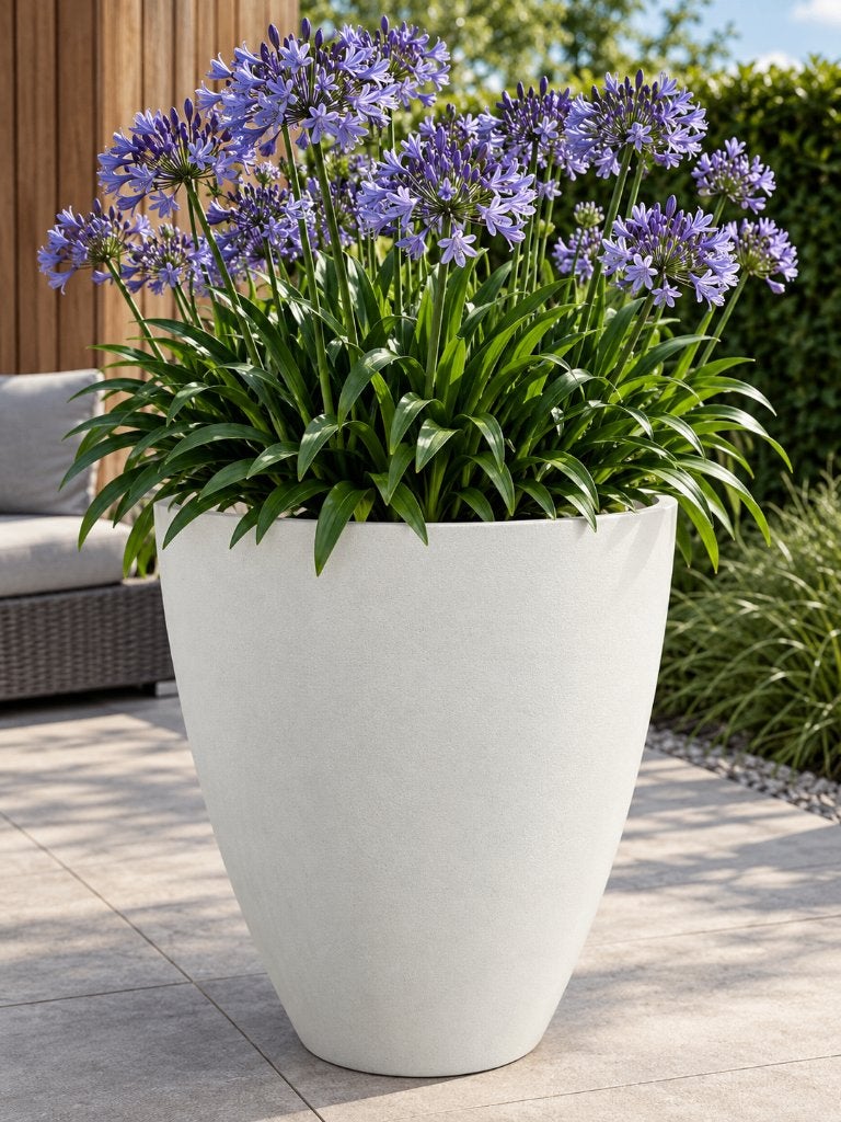 3x ADEZZ CANNA polyester ronde plantenbak Ø80 x 100 cm wit, Tuin en Terras, Ophalen, Kunststof, Rond, Zo goed als nieuw