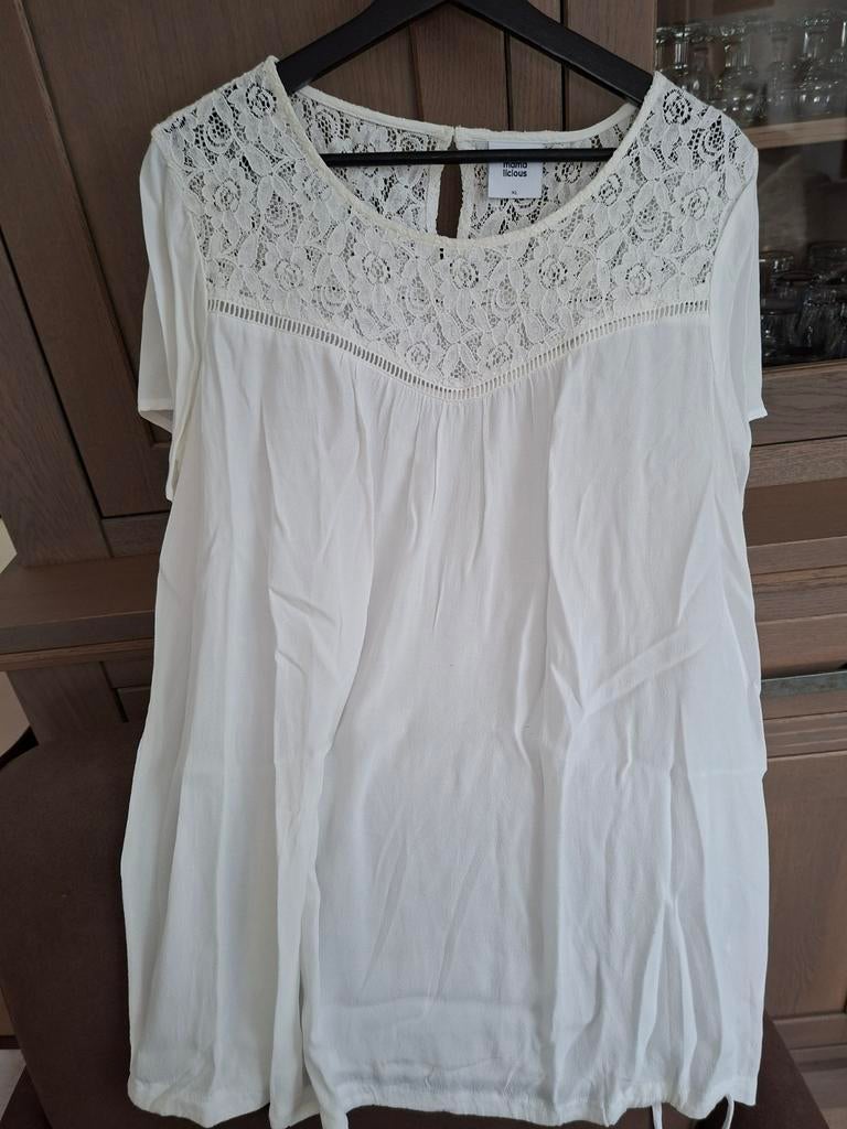 Positie blouse / shirt XL Mama Licious als nieuw., MamaLicious, Wit, Maat 42/44 (L), Ophalen of Verzenden