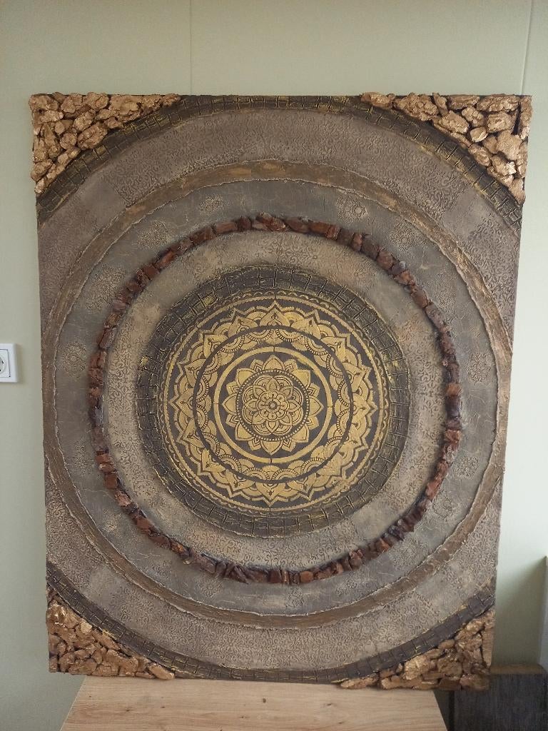 Schilderij, wandpaneel, muurdecoratie, nieuw, mandala, 3d, Ophalen, Zo goed als nieuw, Schilderij, 75 tot 100 cm