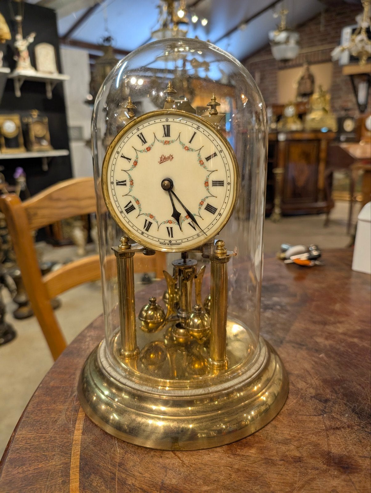glas pendule jaarloper 28 cm hoog €45., Ophalen