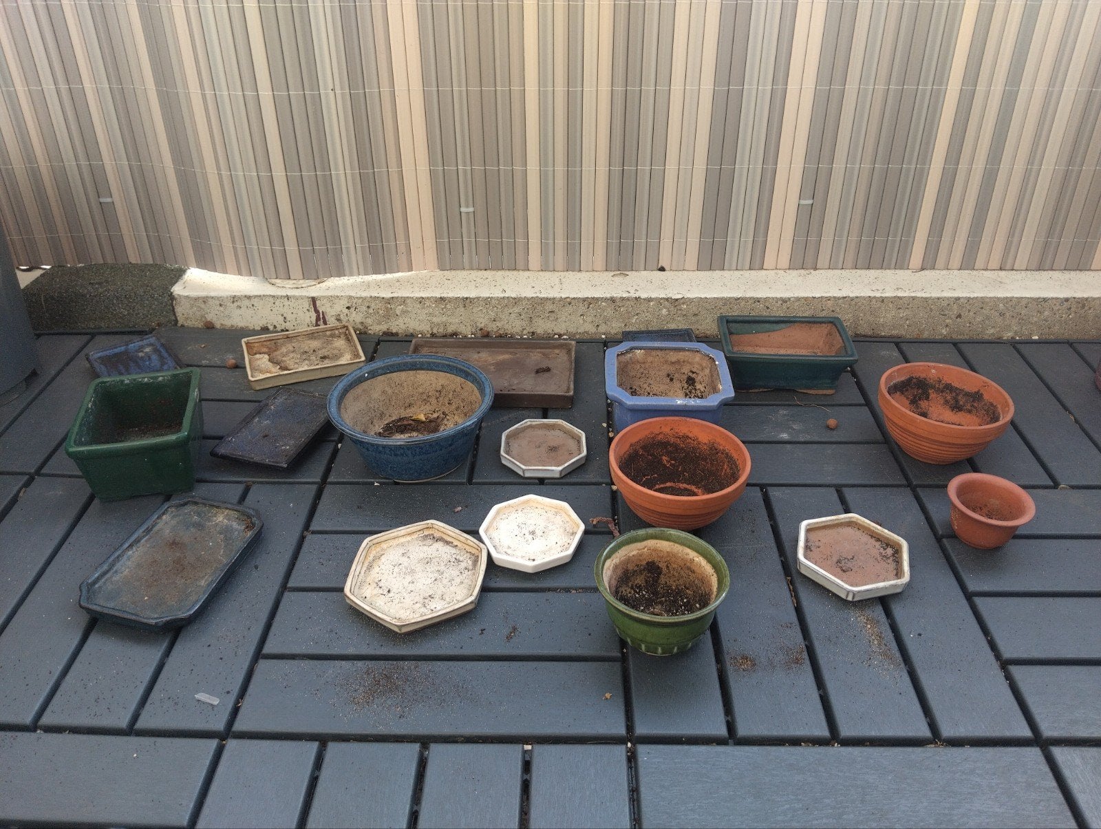 Diverse bonsaipotjes en schaaltjes, Gebruikt, Ophalen of Verzenden, Aardewerk, Minder dan 40 cm