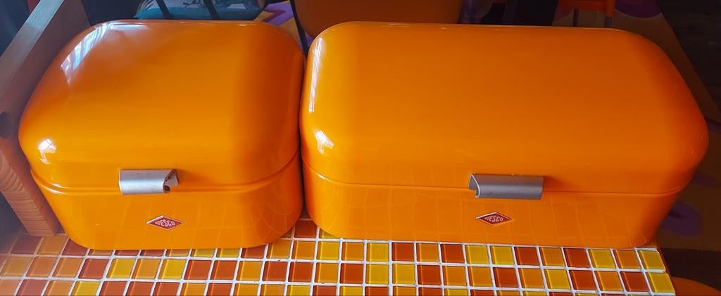 Wesco Grandy broodtrommel - Oranje, Huis en Inrichting, Keuken | Keukenbenodigdheden, Ophalen of Verzenden