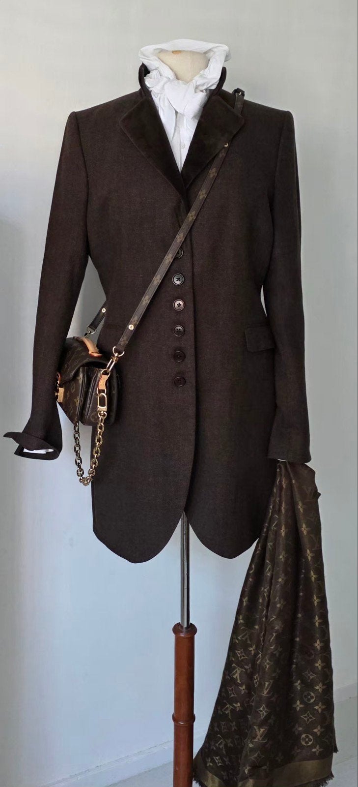 Pauw Scapa visgraat/ tweed wollen blazer 40/42, Pauw Scapa, Ophalen of Verzenden, Bruin, Jasje