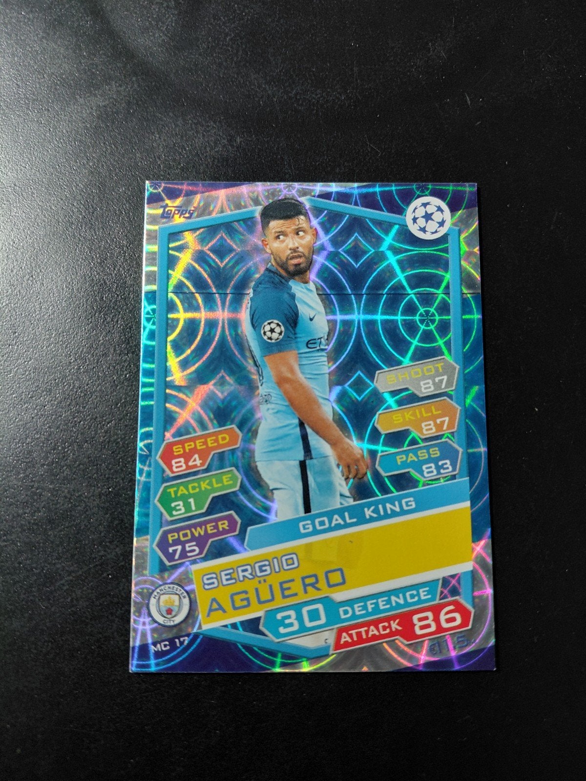 Sergio aguero (manchester city) goal king topps 2016/17, Verzenden, Nieuw, Buitenlandse clubs, Spelerskaart
