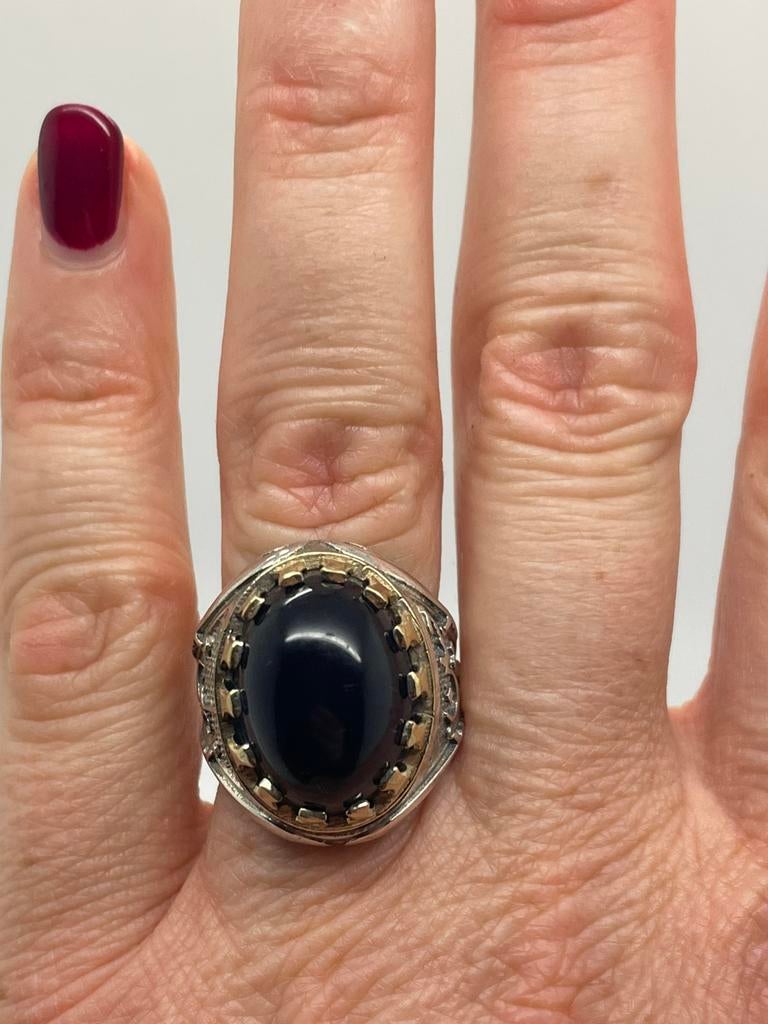 D600 Prachtige zilveren ring Ottomaanse stijl maat 19,25, Sieraden, Tassen en Uiterlijk, 19 tot 20, Ophalen of Verzenden, X, Dame of Heer