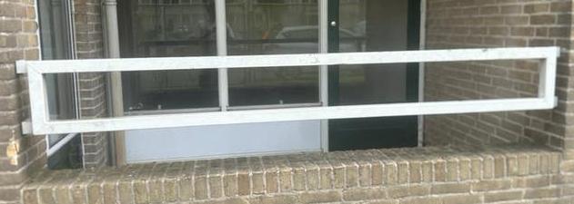 Balkonhek / metalen balustrade wit – 30 x 250 cm, Gebruikt, Hugos handel, Ophalen of Verzenden, Hugos handel