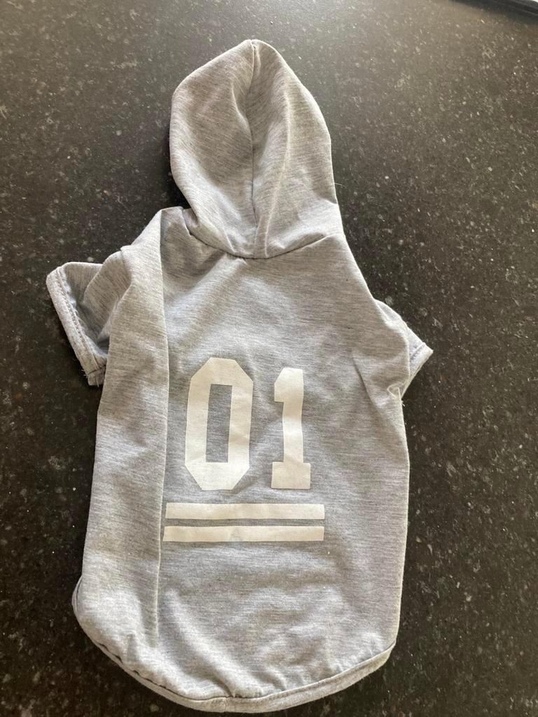 Honden hoodie kleur grijs lengte 28 cm, Ophalen of Verzenden, Zo goed als nieuw, Hondenshirt