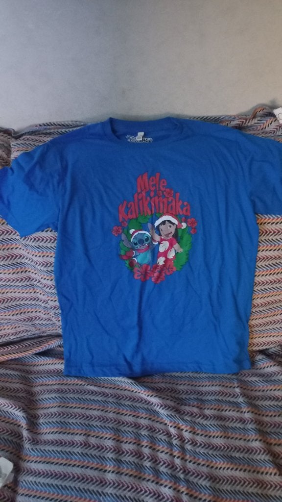 Disney x-mas Lilo & Stitch Kerst T-shirt - Maat L, Ophalen of Verzenden, Overige figuren, Nieuw, Kleding of Textiel
