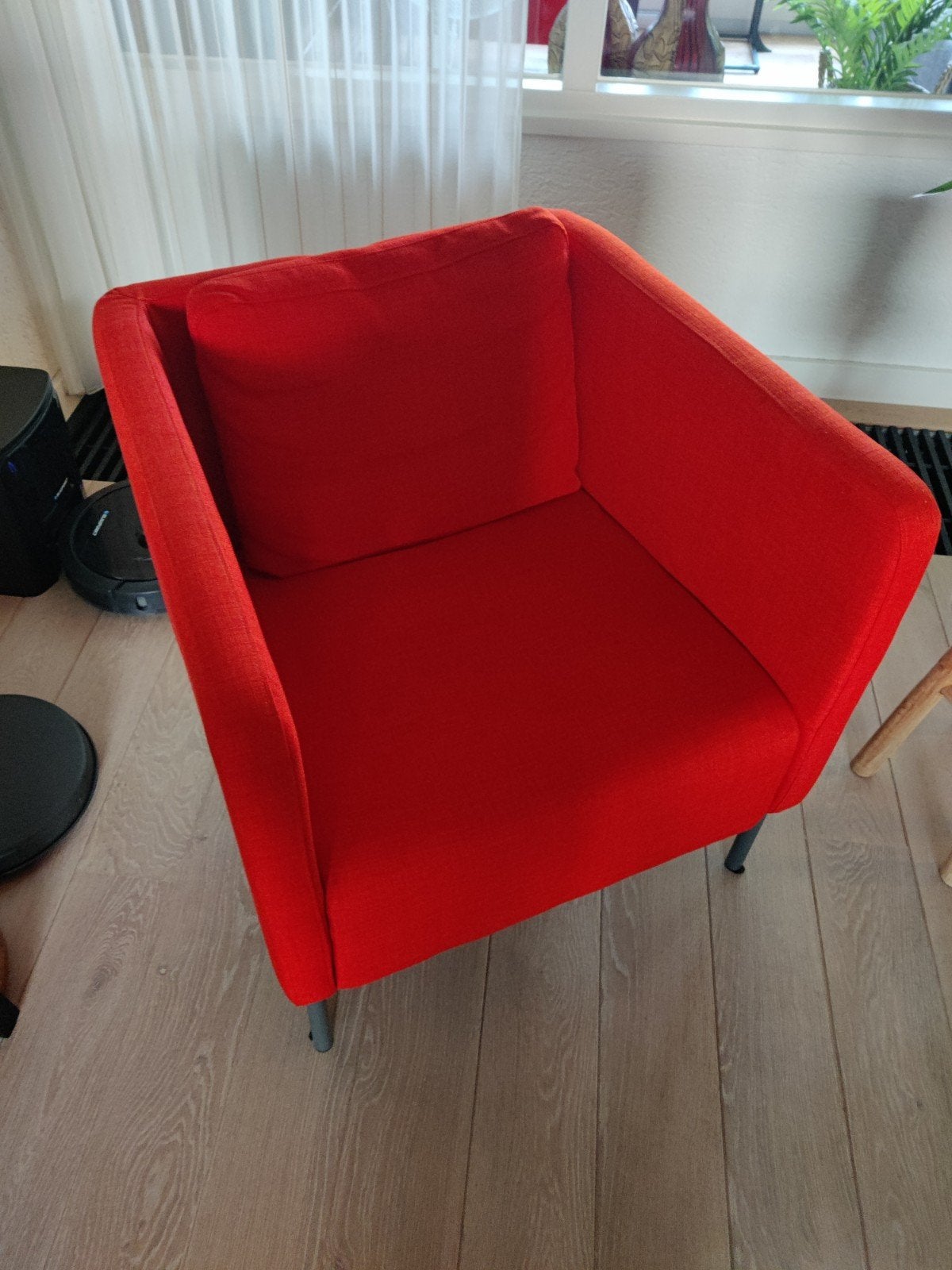Comfortabele rode fauteuil - Zo goed als nieuw, Ophalen, 75 tot 100 cm, Zo goed als nieuw, 50 tot 75 cm