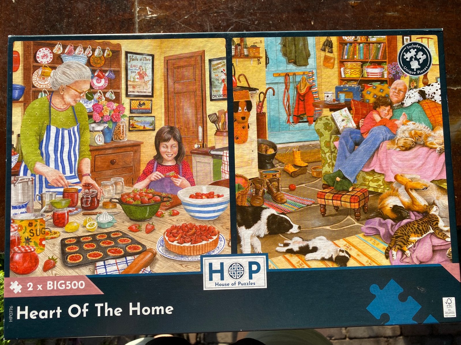 2x BIG 500 XL Hop Puzzels, Heart of the Home, Ophalen of Verzenden, 500 t/m 1500 stukjes, Zo goed als nieuw, Legpuzzel
