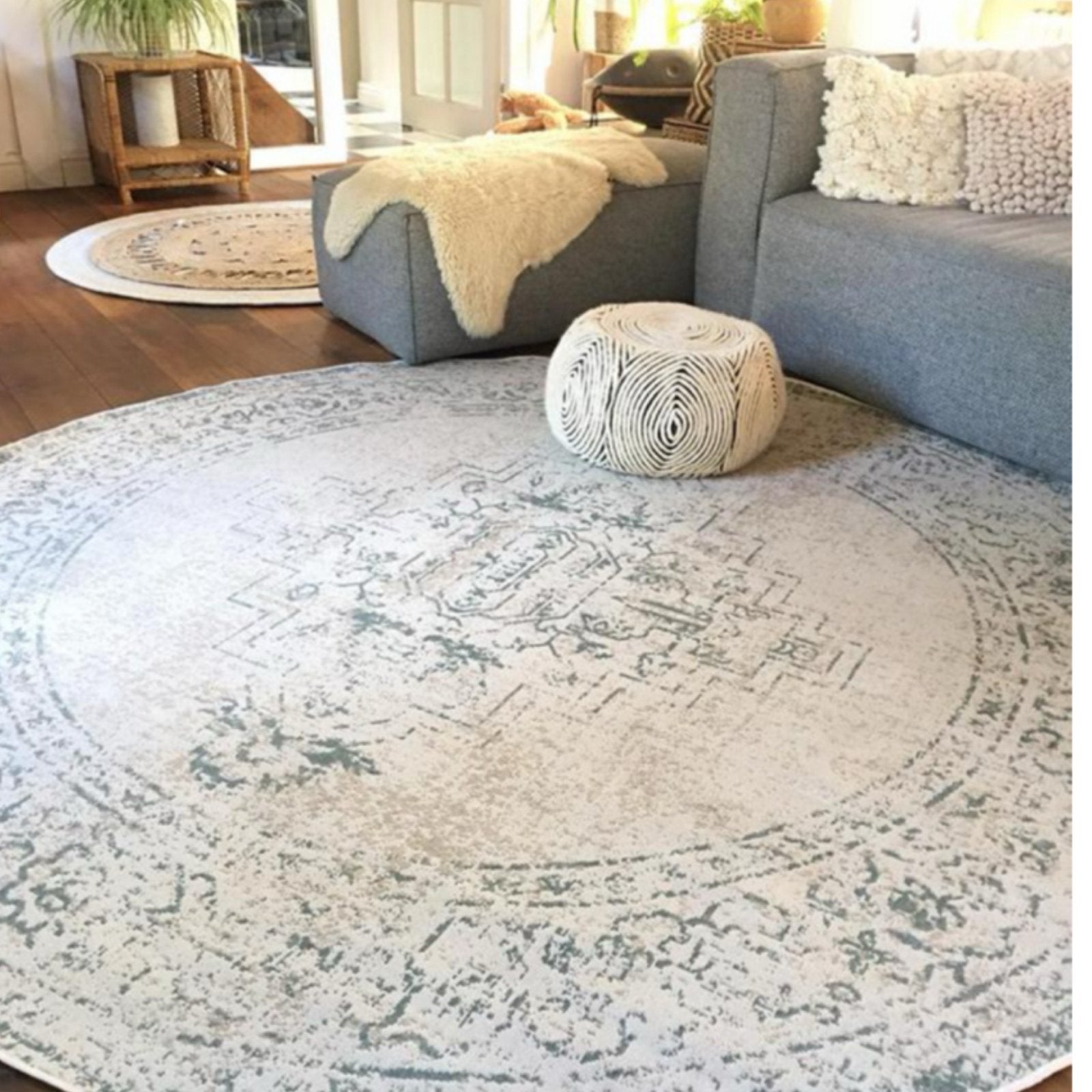 Aztec de luxe - vintage xl vloerkleed - fotoshoot, Ophalen, Rond, 200 cm of meer, Groen