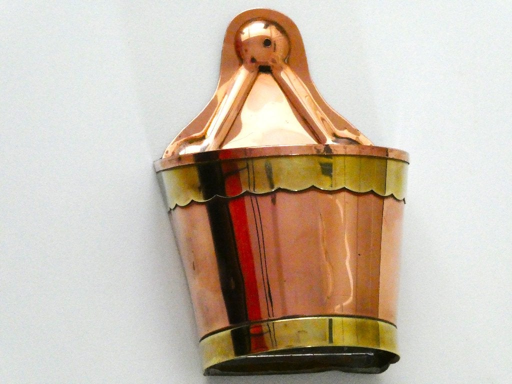 Zwavelstokpot / luciferpot of -houder uit de 19e eeuw, Ophalen of Verzenden, Koper