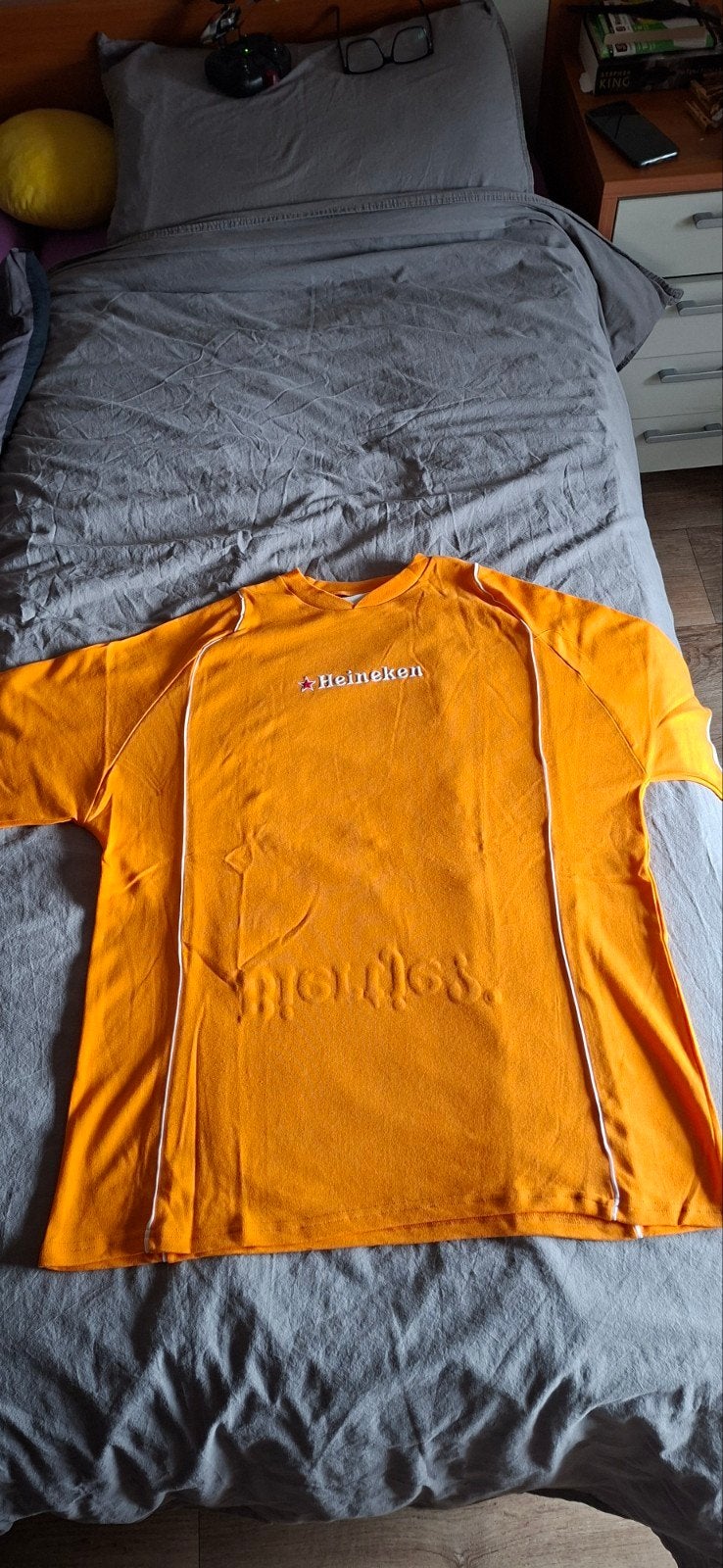 Heineken shirt oranje "Biertje?", Maat 56/58 (XL), Oranje, Ophalen of Verzenden, Zo goed als nieuw