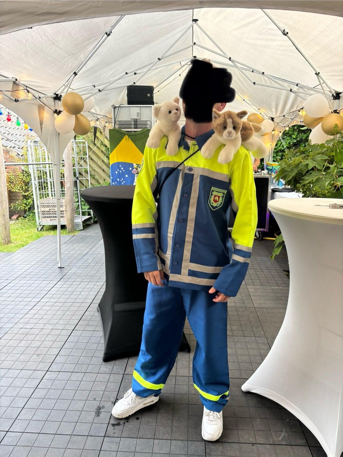 Brandweer pak thema feest / carnaval M, Maat 48/50 (M), Ophalen of Verzenden, Overige thema's, Kleding