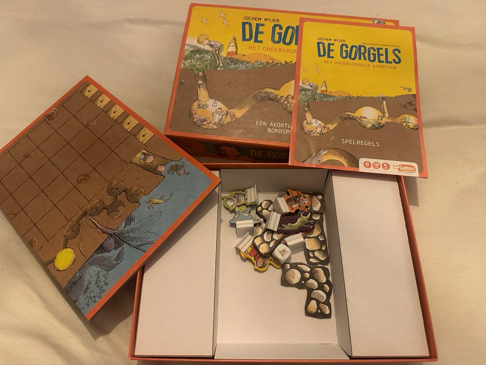 De Gorgels: Het Ondergrondse Avontuur Bordspel, Drie of vier spelers, Ophalen of Verzenden, Zo goed als nieuw