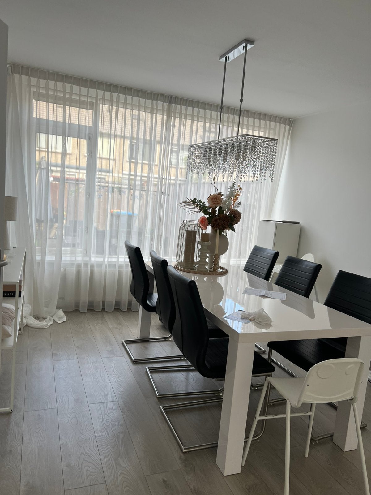 Vitrage, 3 maal stukken van 250 cm lang en 185 cm breed, 350 cm, Met haken, Gebruikt, Overige merken