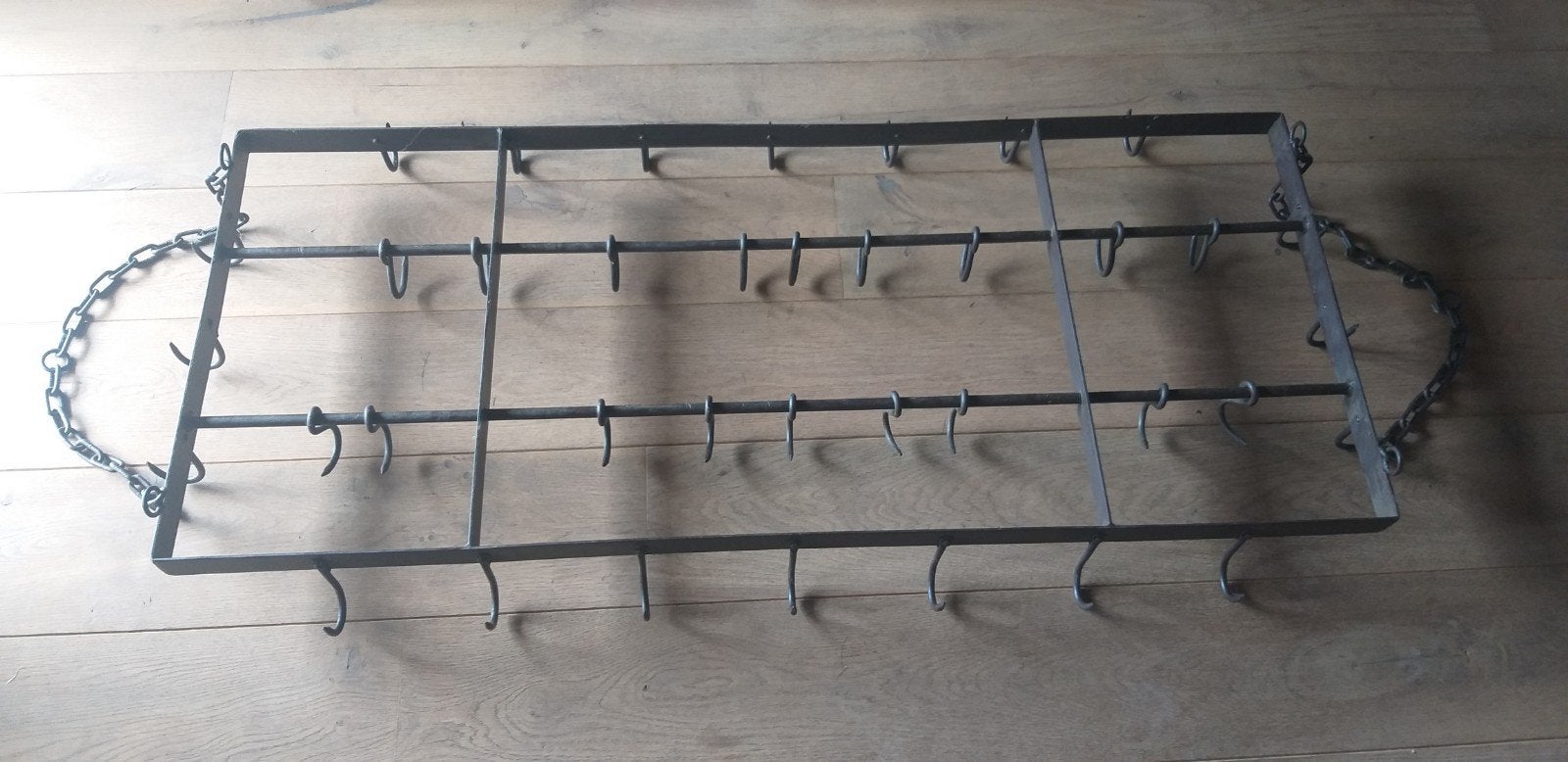 Groot Metalen wild/pannenrek met haken - industrieel design, Ophalen, Zwart, Metaal, Overige merken