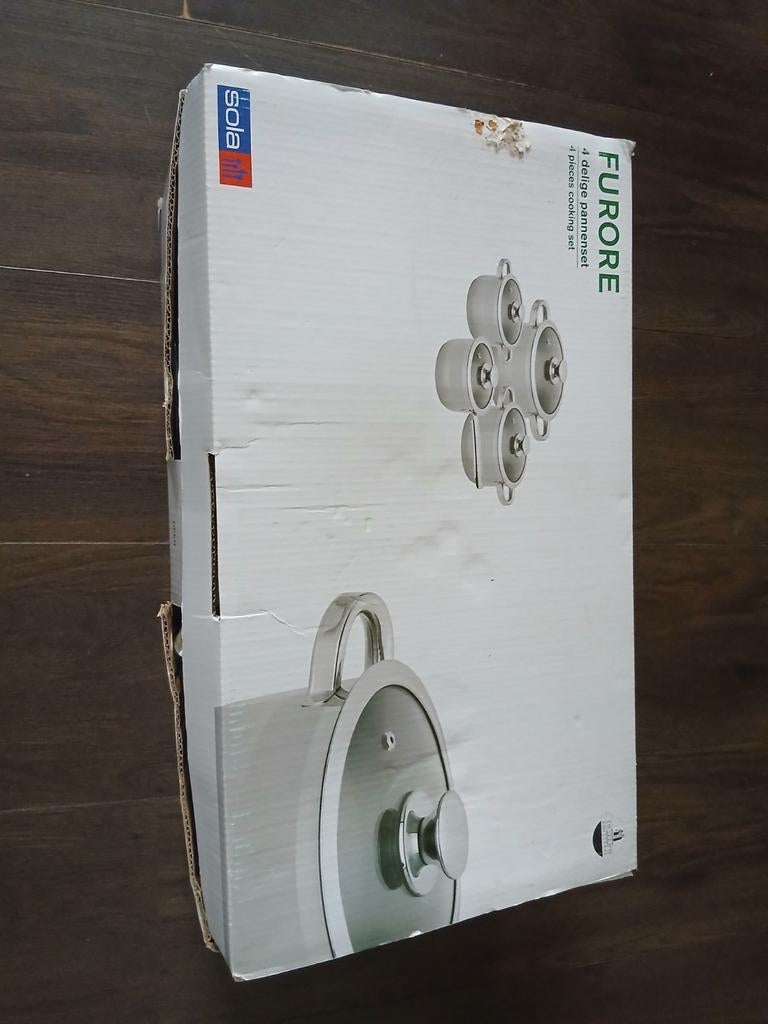 Pannenset nieuw in doos, Ophalen, Nieuw, Rvs, Pannenset