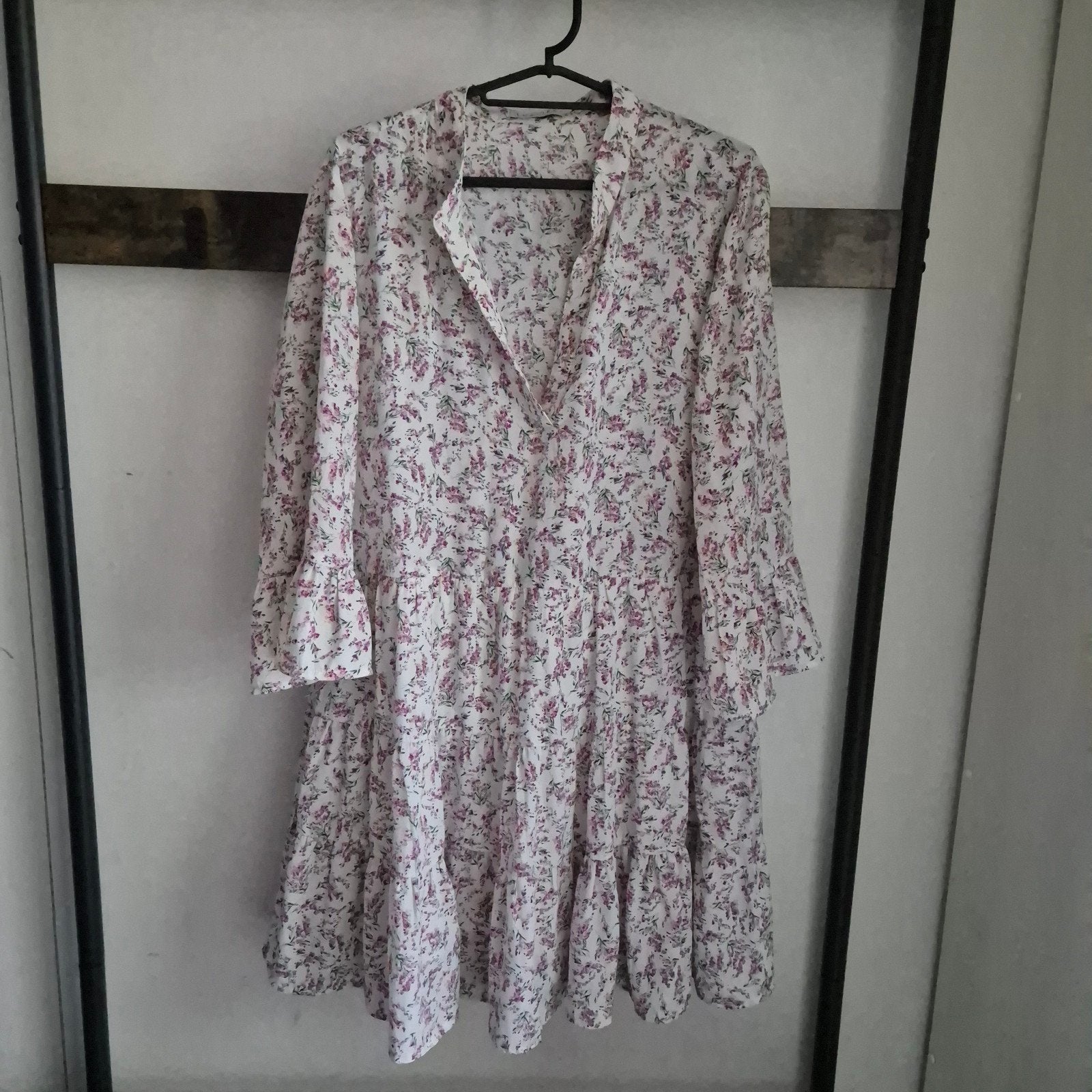Loavies jurk met bloemenprint, Maat 38/40 (M), Wit, Ophalen of Verzenden, Boven de knie