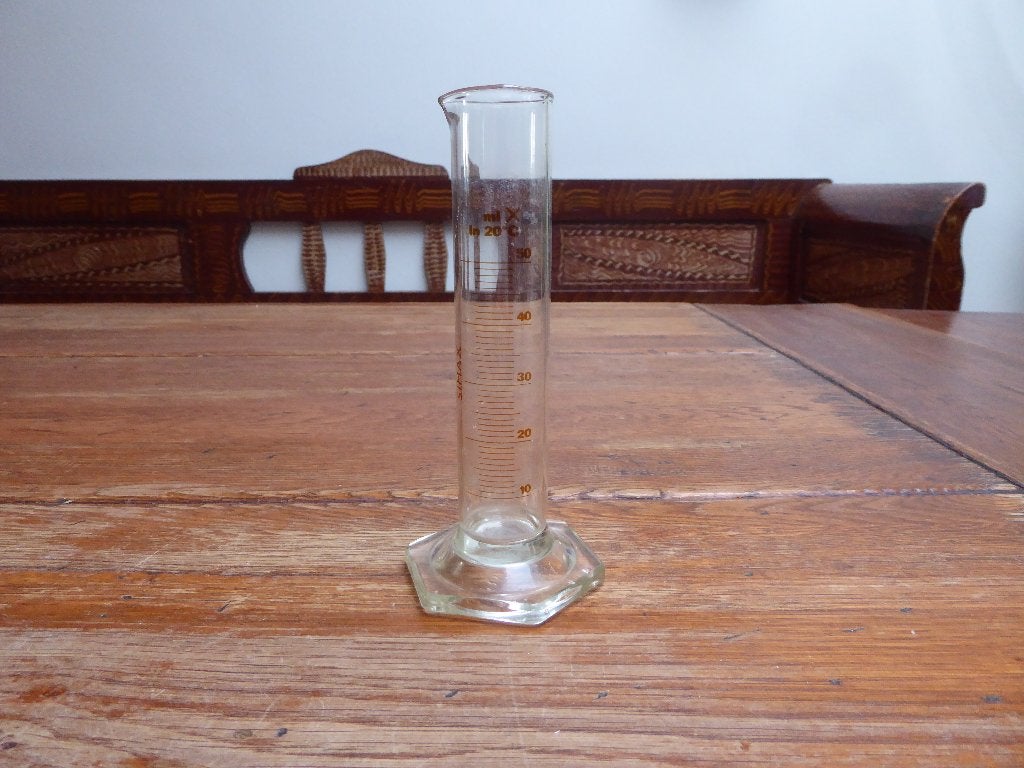 Vintage glazen maatcilinder, Simex, Antiek en Kunst, Antiek | Glas en Kristal, Ophalen of Verzenden