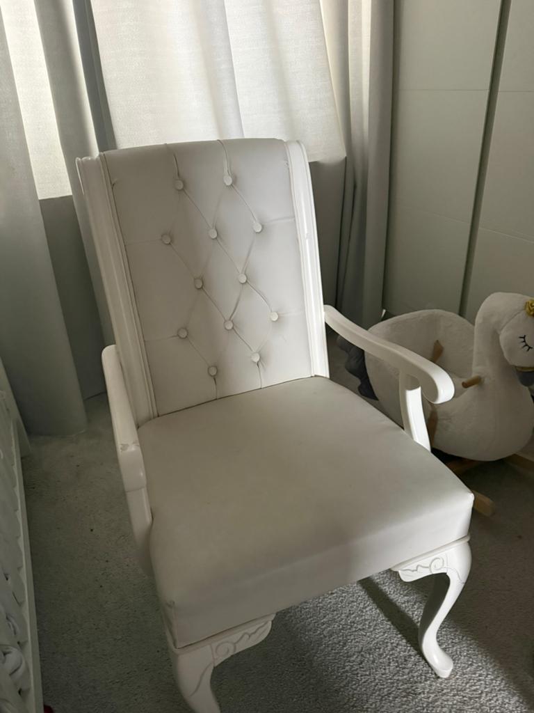 Stoel wit fauteuil, Ophalen, Gebruikt, Wit, Eén