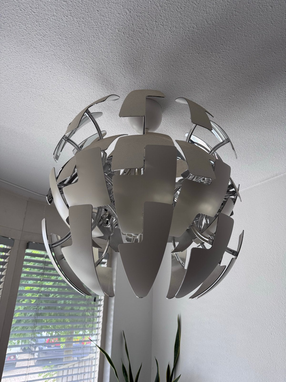 IKEA PS 2014 Hanglamp, wit/zilverkleur, 52 cm, Ophalen, Zo goed als nieuw, Kunststof, E27 (groot)