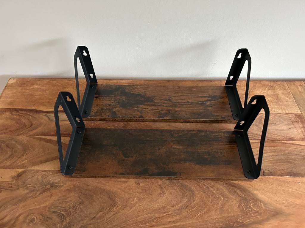 Set van 2 houten wandplanken met metalen beugels, Ophalen of Verzenden, Nieuw