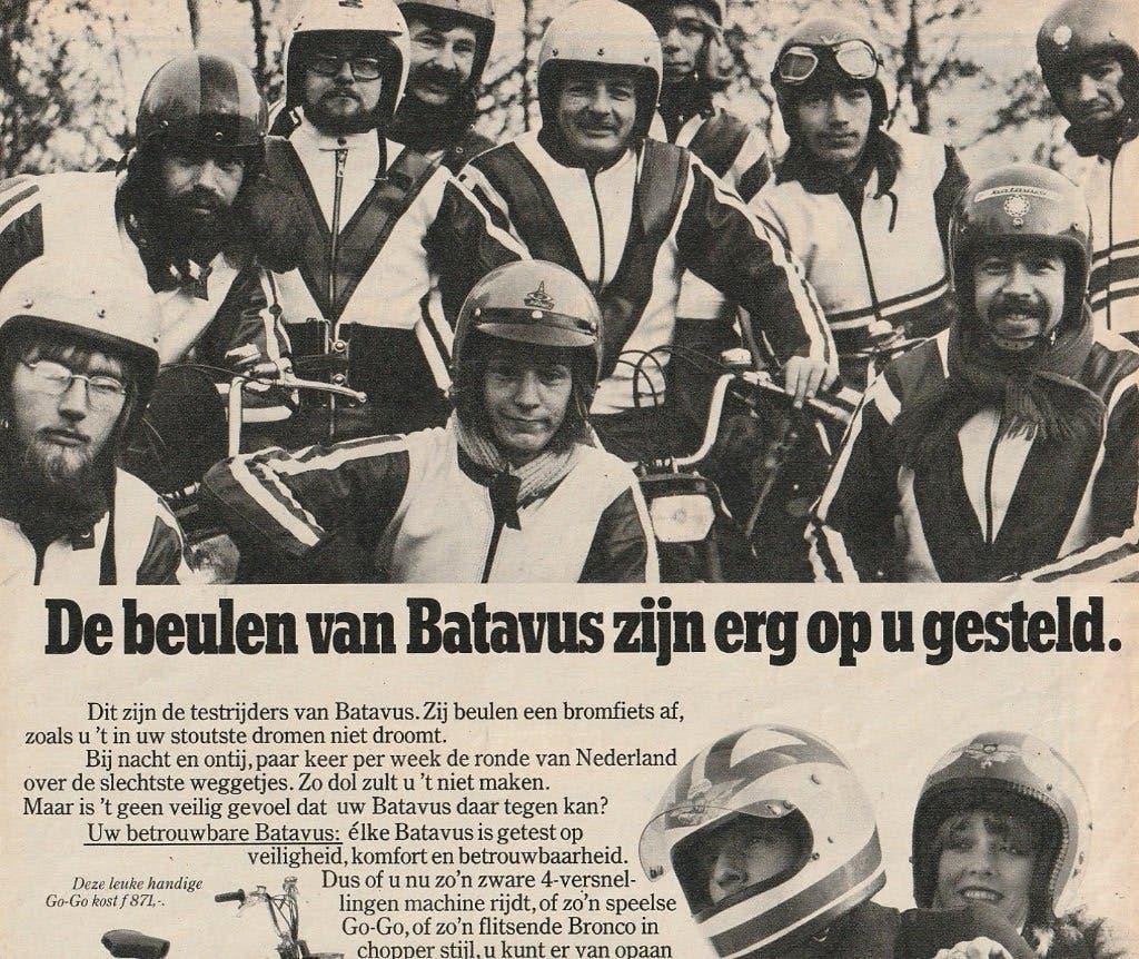 Retro reclame 1979 Batavus brommer Go-Go dag & nacht getest, Verzenden, Overige typen