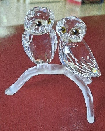 Swarovski Uilenpaar, Ophalen of Verzenden, Zo goed als nieuw, Figuurtje