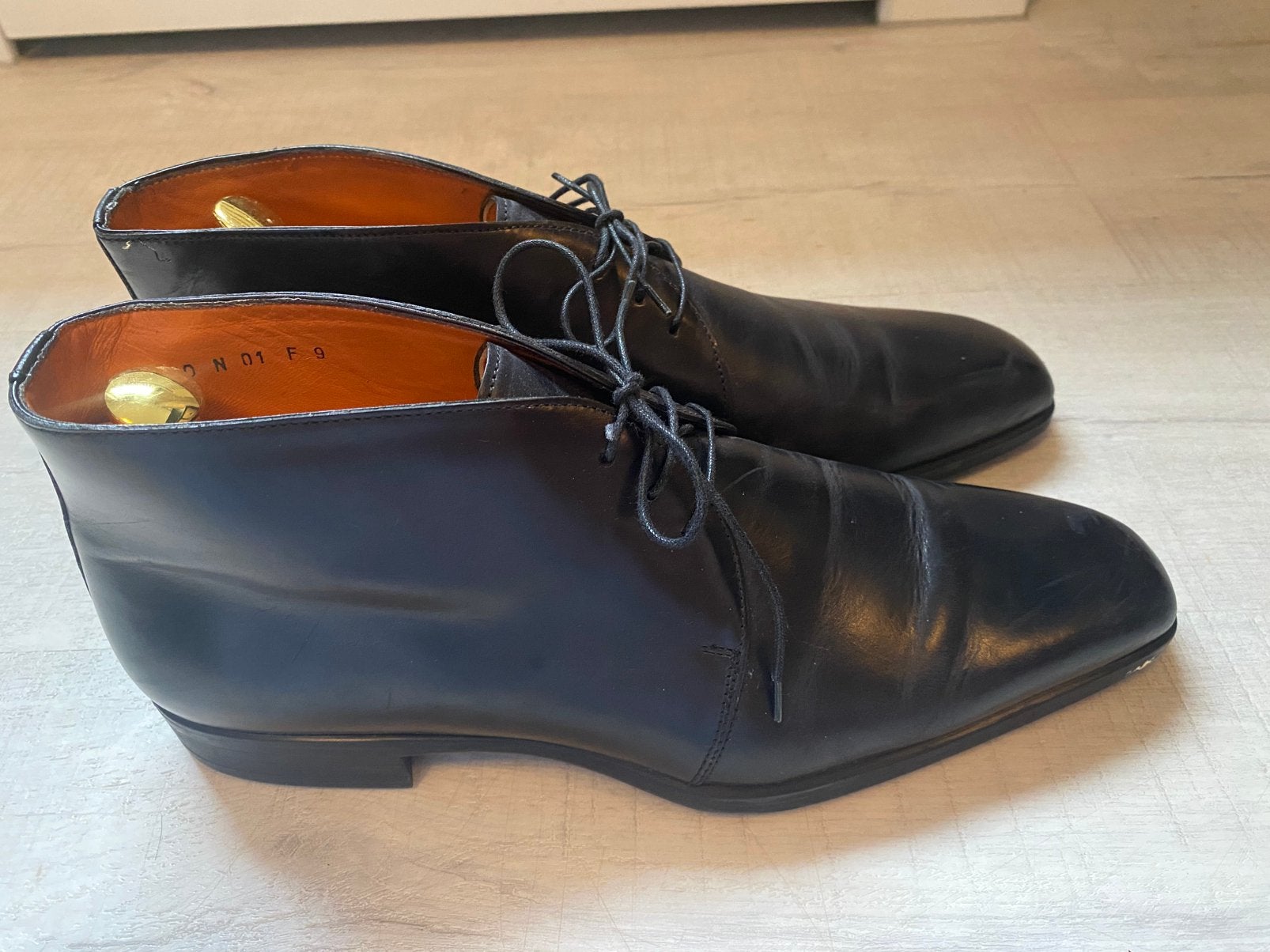 Santoni schoenen heren, Verzenden, Zo goed als nieuw, Zwart
