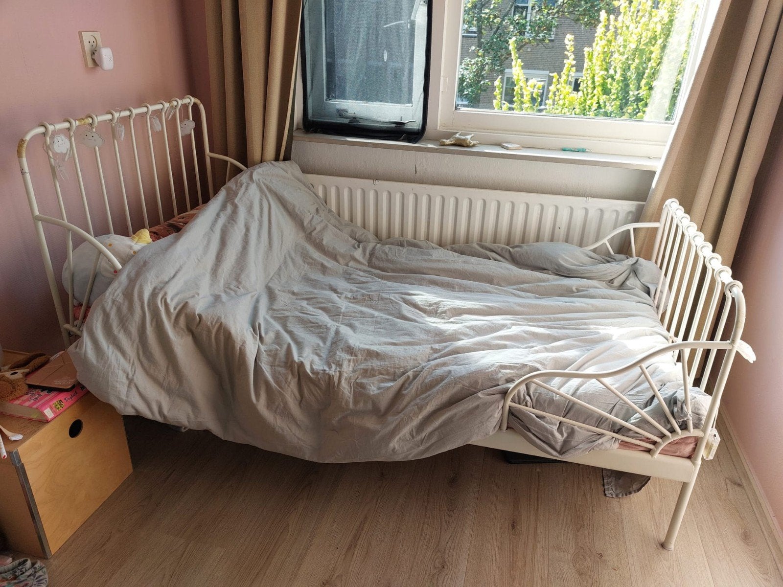 IKEA meegroeibed, 2de hands wit, Ophalen, Eenpersoons, Wit, Overige maten