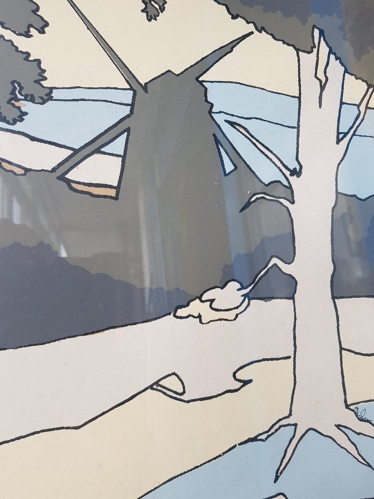 Ezel met kar prachtige oude ingelijste Engelse zeefdruk., Antiek en Kunst, Ingelijst, Ophalen, Dieren en Natuur, Zeefdruk
