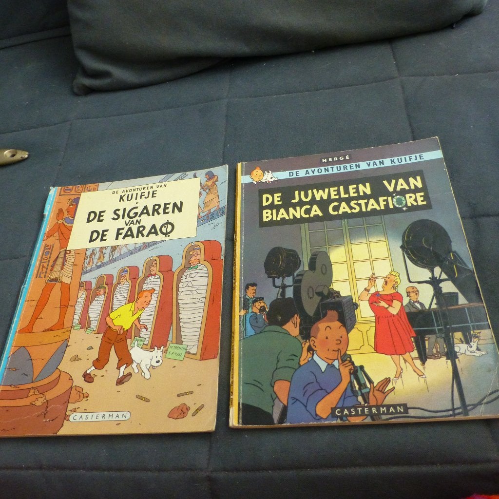 2 stripboeken van Kuifje 1967-1969, Gelezen, Ophalen of Verzenden, Meerdere stripboeken, Hergé