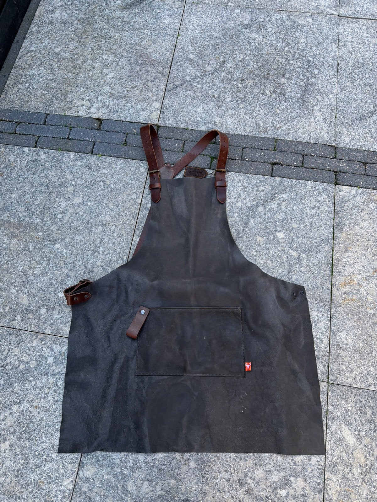 Leren BBQ schort van Dutch Made - Zo goed als nieuw, Ophalen, Zo goed als nieuw