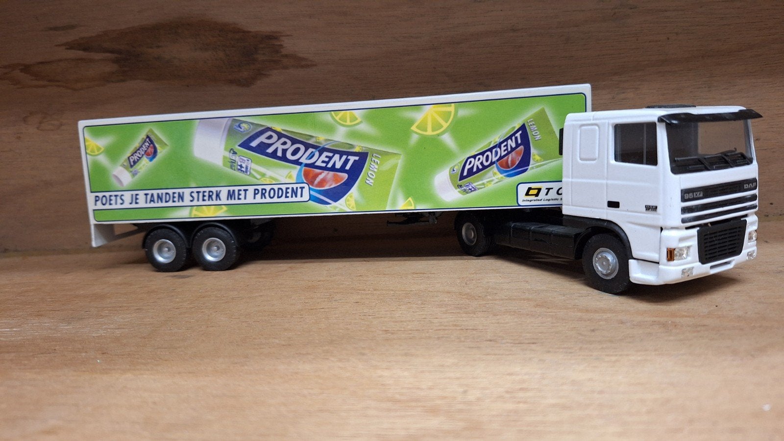 Lion Toys DAF 95XF met Prodent trailer 1:50, Ophalen of Verzenden, Zo goed als nieuw, Bus of Vrachtwagen, Lion Toys