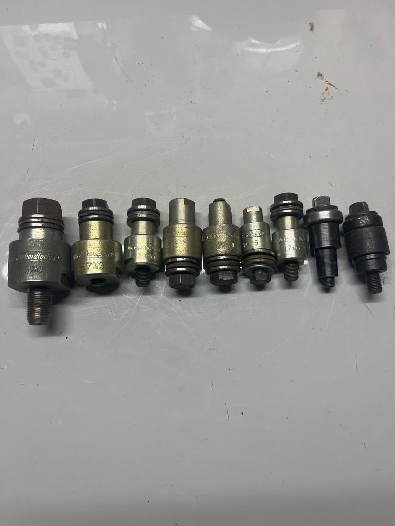 Set van 9 ponsen voor metaalbewerking, Doe-het-zelf en Verbouw, Gereedschap | Handgereedschap, Ophalen of Verzenden, Gebruikt