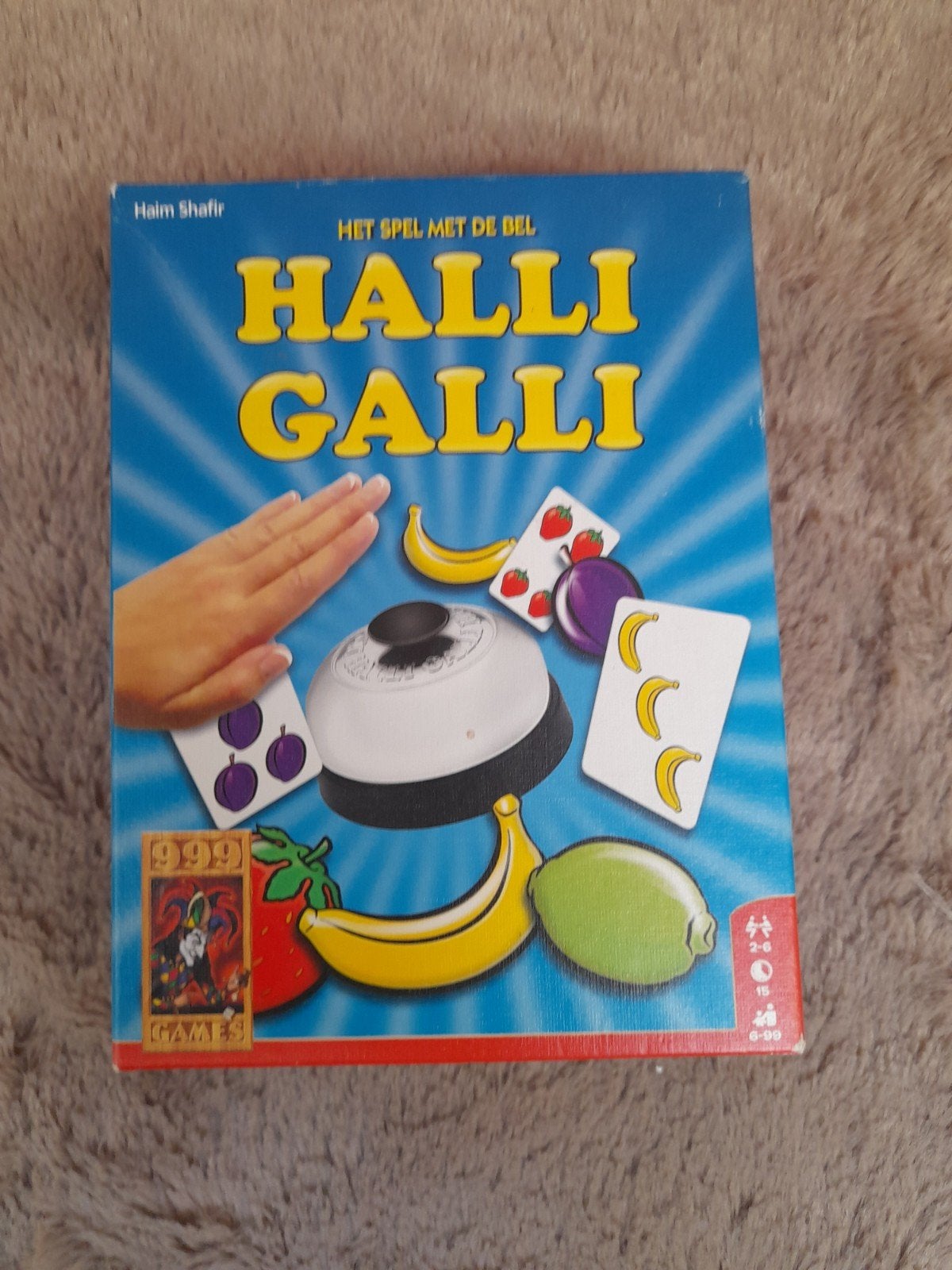 Halli Galli - Het snelle kaartspel met de bel, Vijf spelers of meer, Ophalen of Verzenden, Gebruikt, 999 Games