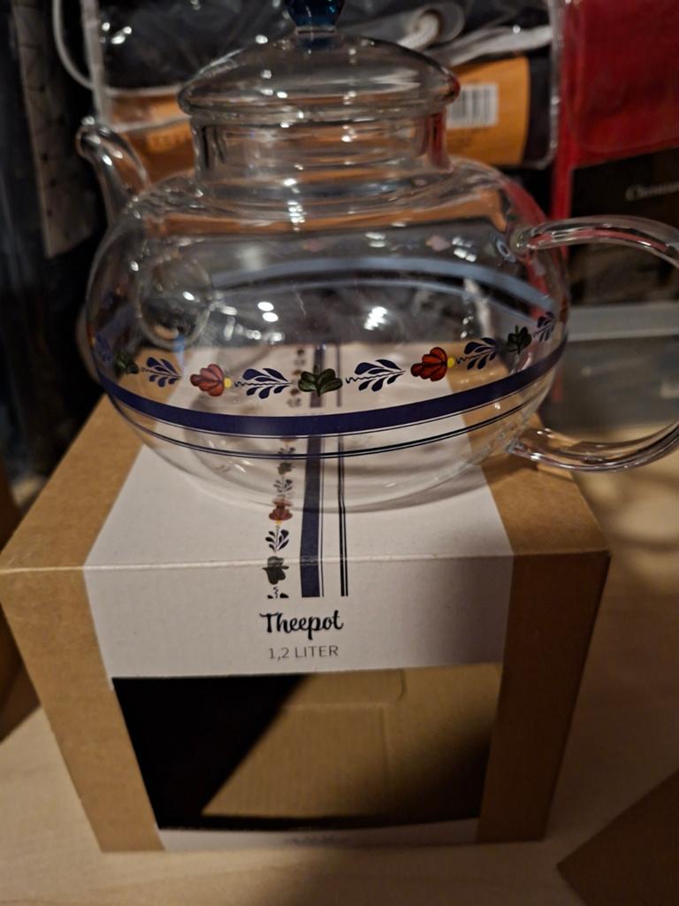 Boerenbont, van alles wat. Zie omschrijving., Theepot/fluitketel, Glas, Nieuw, Ophalen of Verzenden