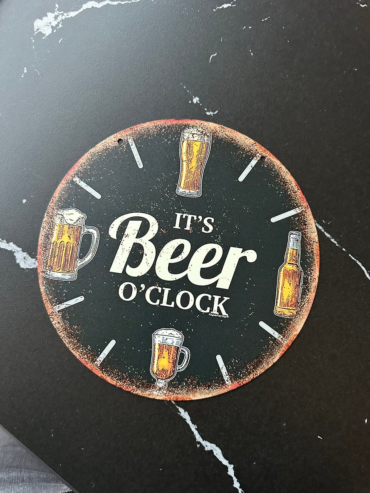 Vintage bord it’s beer o clock 20x20, Ophalen of Verzenden, Zo goed als nieuw