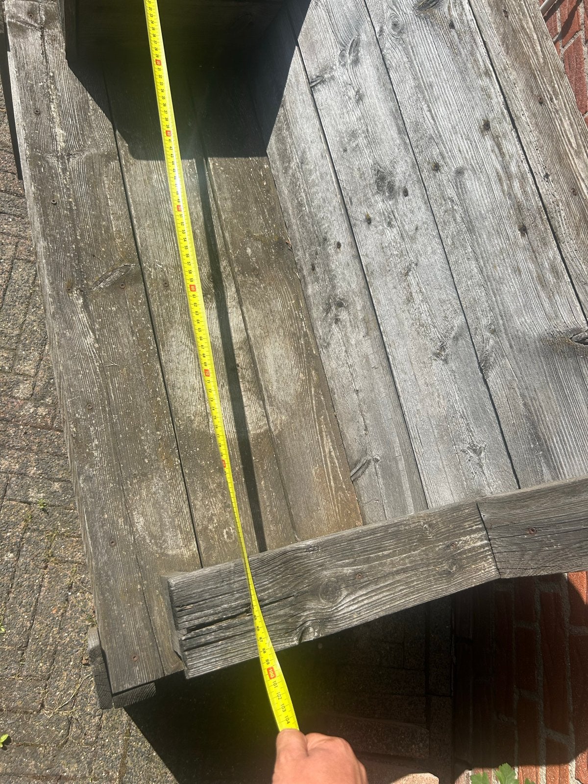 Houten bankje voor tuin of extra zitplaats, Ophalen, Gebruikt, Hout