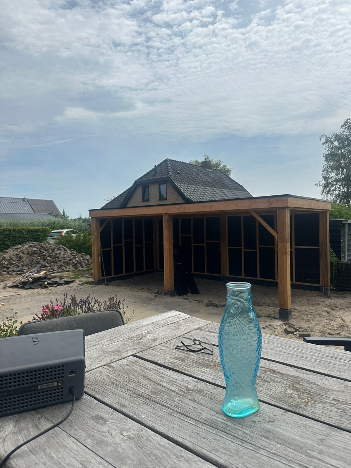 ZOMERAANBIEDING 7x3,5 DOUGLAS overkapping, Ophalen, Zo goed als nieuw, Veranda
