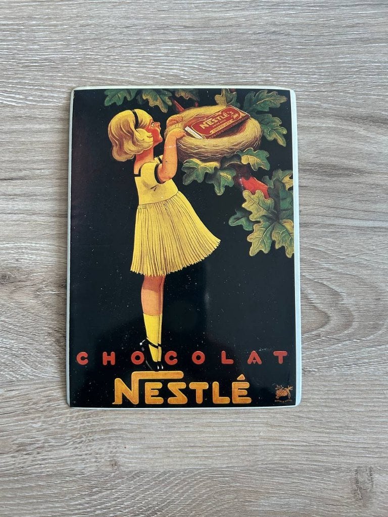 Nostalgisch reclamebord Editions Clouet - Chocolat Nestlé, Ophalen, Gebruikt, Reclamebord
