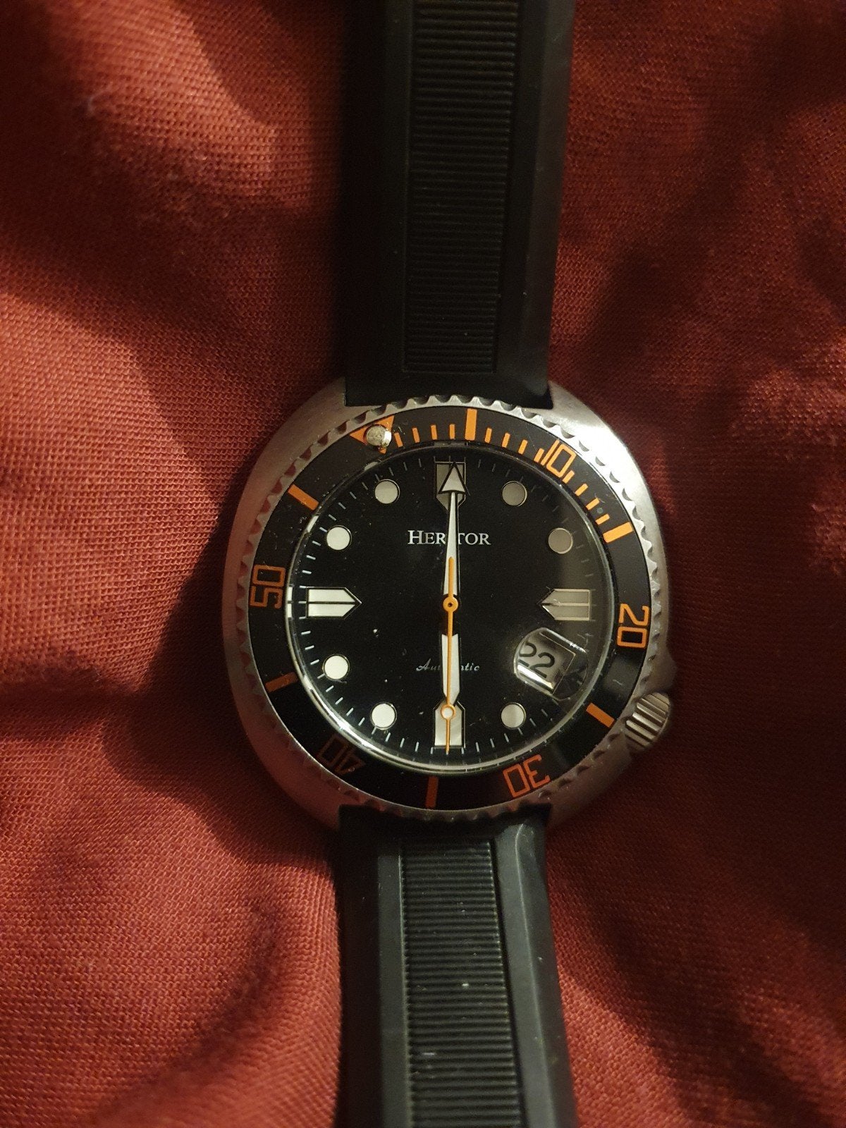 Heritor Automatisch Herenhorloge - Zwart/Oranje Duiker, Overige merken, Staal, Polshorloge, Kunststof