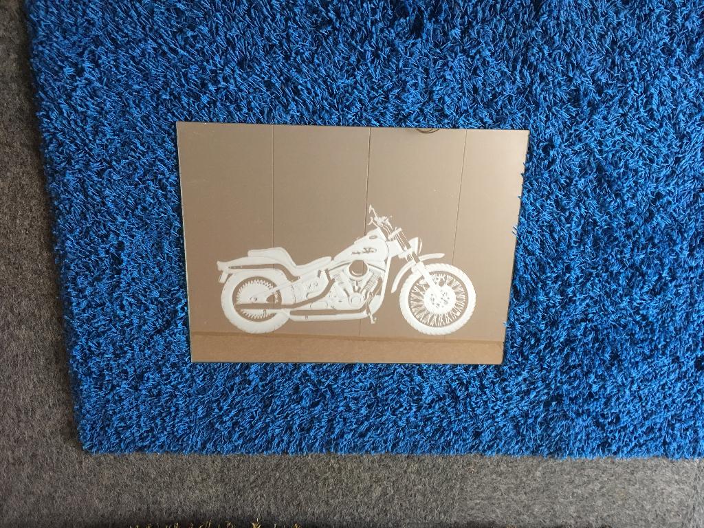 harley davidson spiegel ingegraveerd, Ophalen, Zo goed als nieuw, Minder dan 100 cm, Rechthoekig