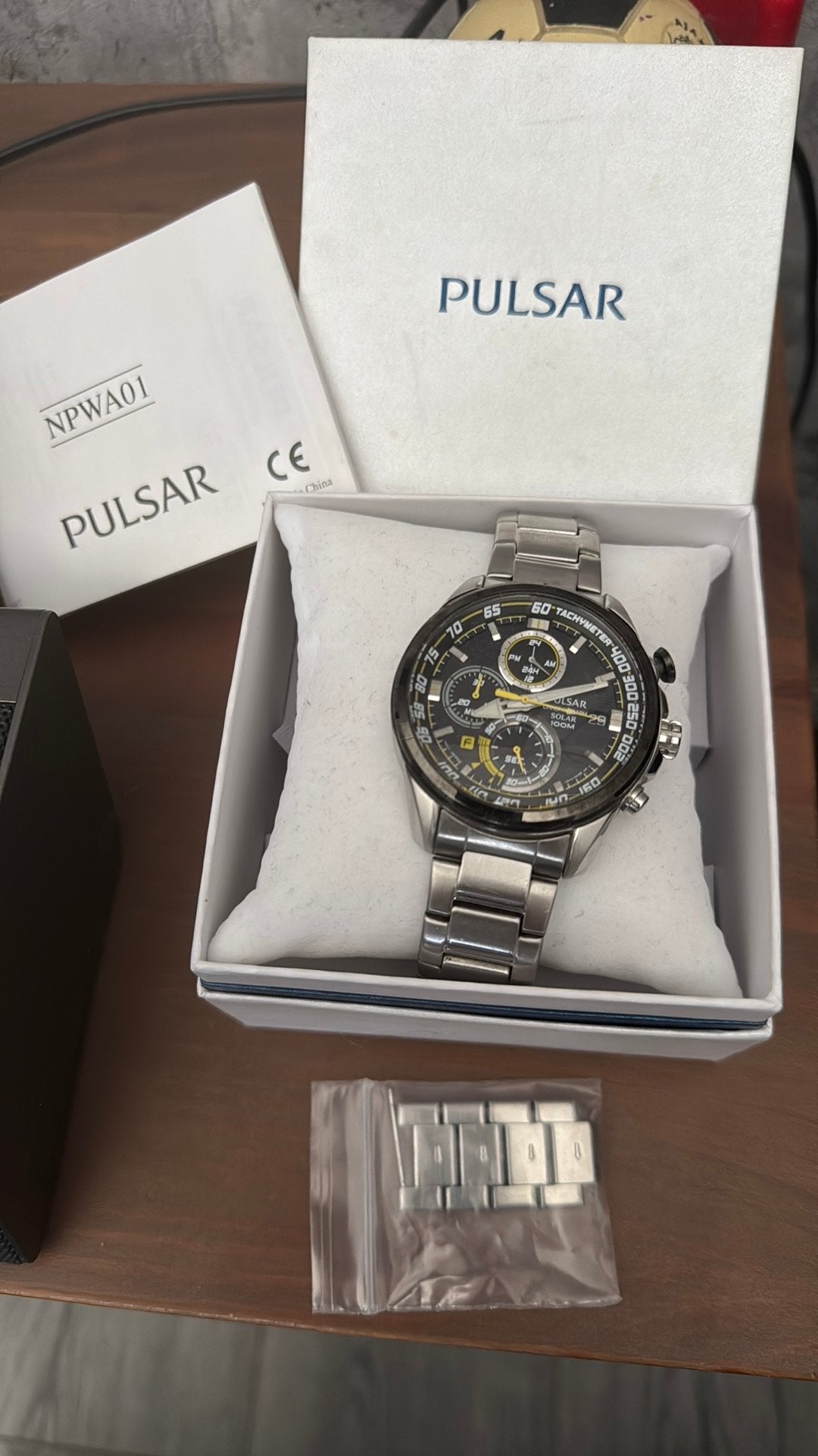 Horloge heren pulsar geel, Overige merken, Staal, Polshorloge, Ophalen of Verzenden