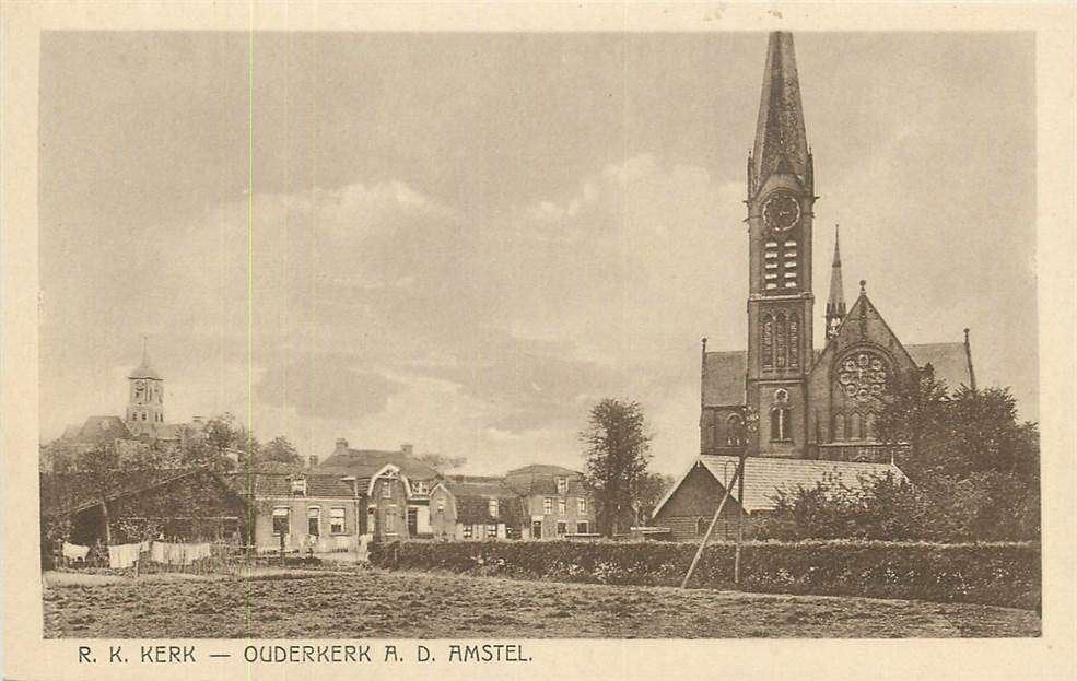 304-223-037 Ouderkerk aan de Amstel  RK Kerk, Verzamelen, Ansichtkaarten | Nederland, Verzenden, Voor 1920, Noord-Holland