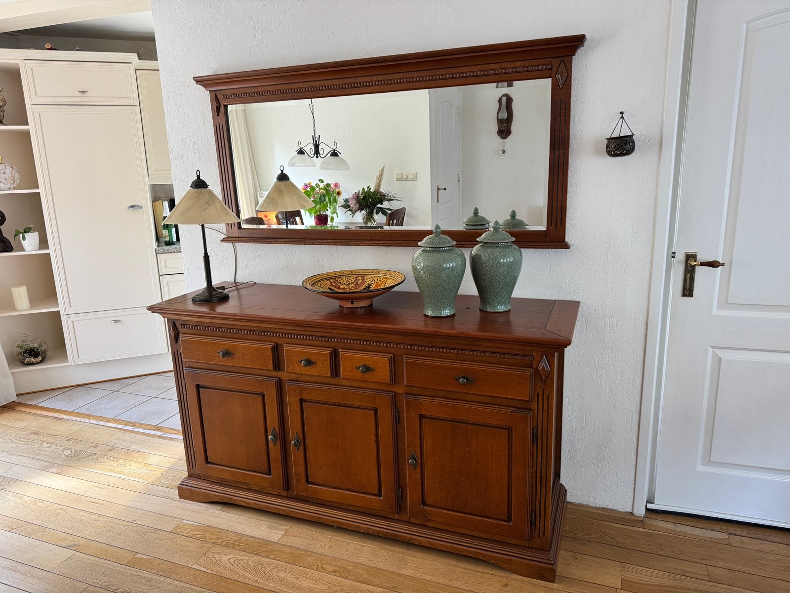 Dressoir + bijpassende spiegel, Ophalen, 25 tot 50 cm